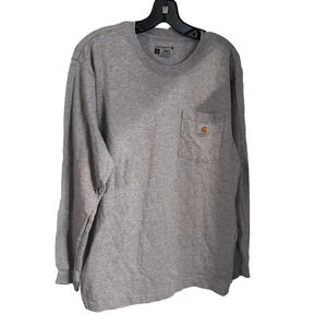 Carhartt Long Sleeve T-shirt Work Shirt Gray Loose Fit Mens Size S NWOT